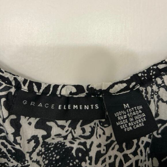 Grace Elements Black & White Cotton Milkmaid Asymmetrical Layered Midi Dress M - Picture 12 of 13